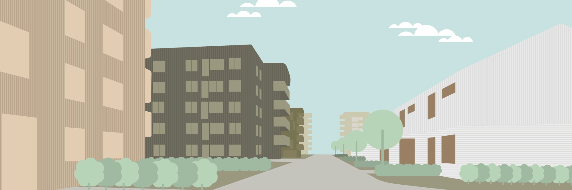 En illustrationsbild för möjligt nybyggnation av område i Gråbo.