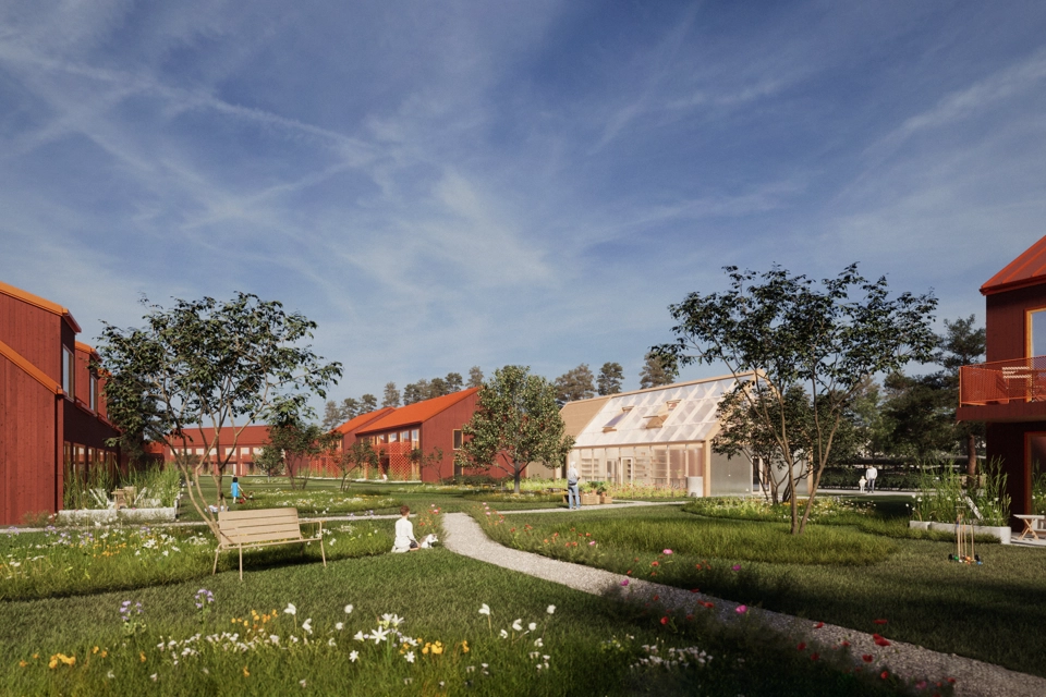 Föreslagen skiss över områdesbild i kvarteret Riggen