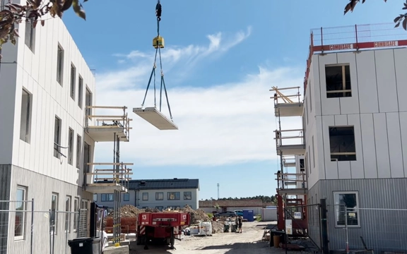 Byggplats vid nybyggnation Signallottan 2.